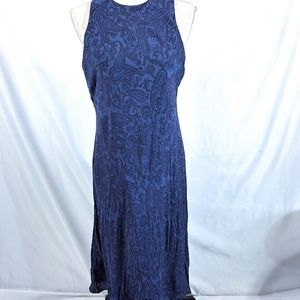 Lauren Ralph Lauren Blue Paisley Silk Sleeveless Dress